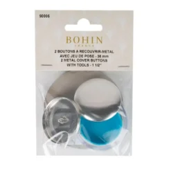 2 Boutons à recouvrir en métal 38mm - Bohin