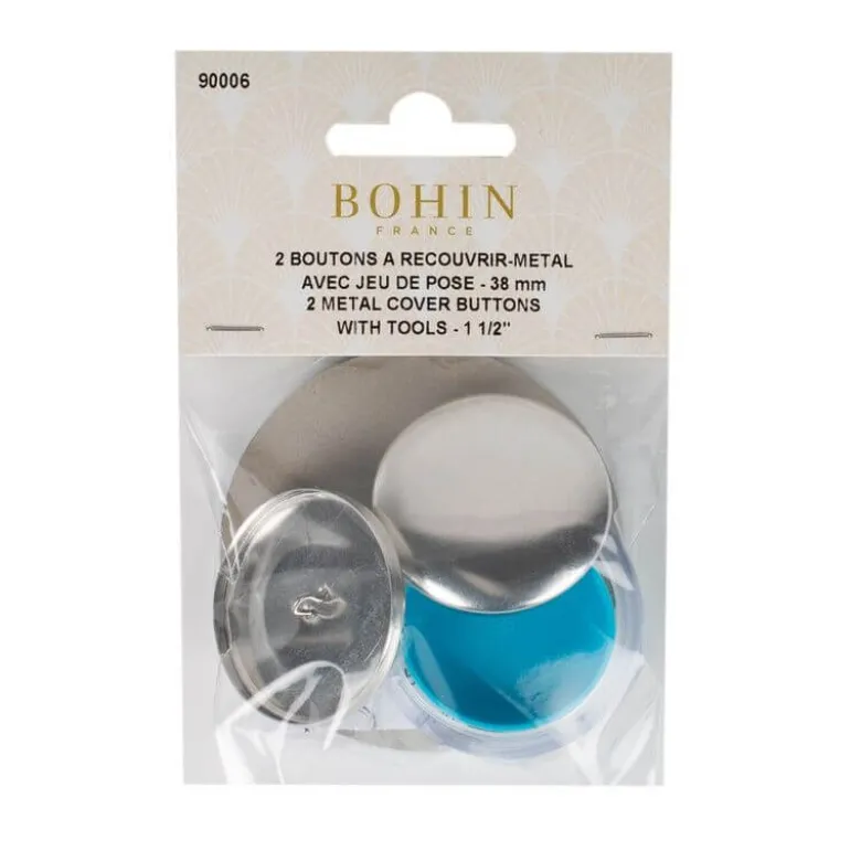 2 Boutons à recouvrir en métal 38mm - Bohin
