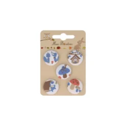 Boutons sur carte motifs animaux Bleu