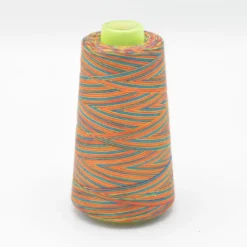 Cône de fil à coudre 100% polyester Multicouleur bleu et orange - 3000 yards
