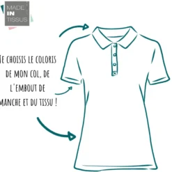 Col de polo bleu marine pour Femme - OEKO TEX