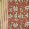 Coton matelassée Kaby motif fleurs Indienne fond terracotta