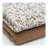 Double gaze Amour motif fleurs beige