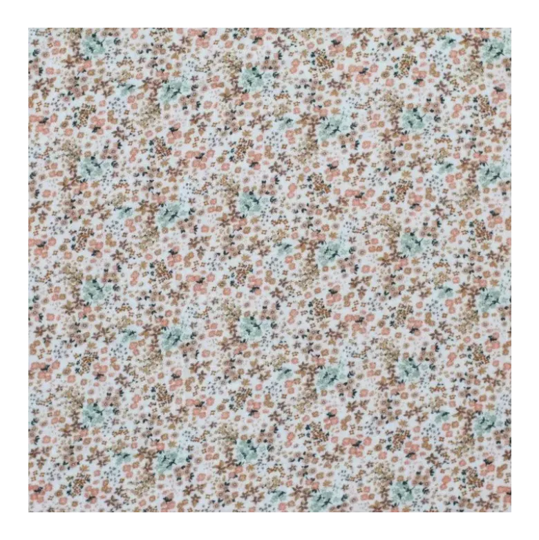 Double gaze Amour motif fleurs beige