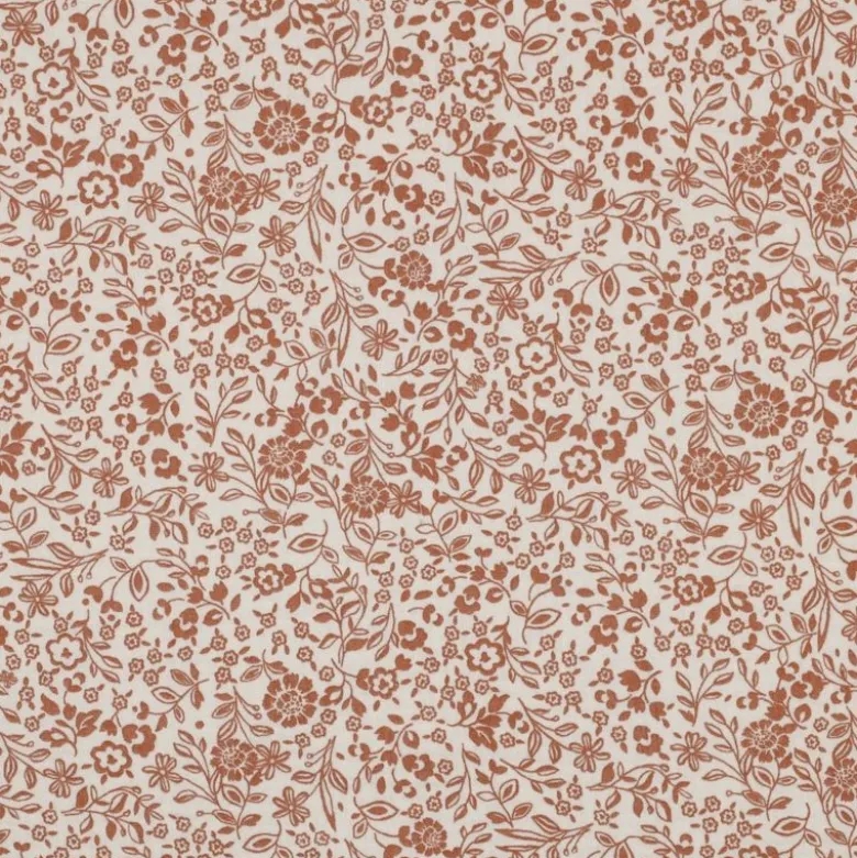 Double gaze Bertille motifs fleurs fond écru - oeko tex