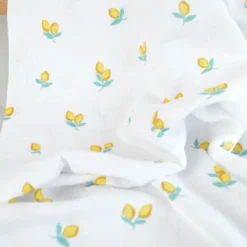 Double gaze bio Poppy à motif citrons - OEKO TEX