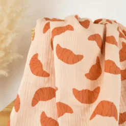 Double gaze Croissants fond bisque - OEKO TEX