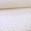 Double gaze de coton Bio & OEKO TEX Simone motifs fleurs fond Ecru