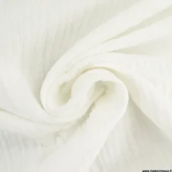 Double gaze de coton Bio uni Blanc cassé Milk -OEKO TEX