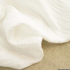 Double gaze de coton Bio uni Blanc cassé Milk -OEKO TEX