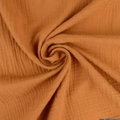 Double gaze de coton Bio uni Camel -OEKO TEX