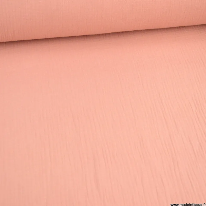 Double gaze de coton Bio uni Marsala - OEKO TEX