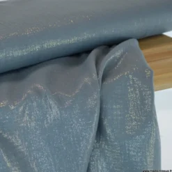 Double gaze de coton irisé Lurex Bleu jean -OEKO TEX