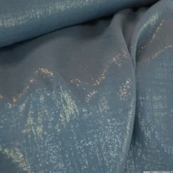 Double gaze de coton irisé Lurex Bleu jean -OEKO TEX