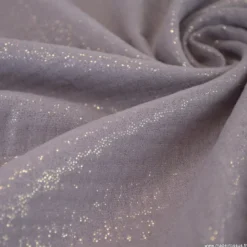 Double gaze de coton irisé Lurex Parme -OEKO TEX