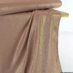 Double gaze de coton irisé Lurex Cognac -OEKO TEX