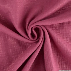 Double gaze de coton irisé Lurex fond cerise -OEKO TEX