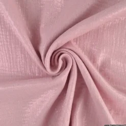 Double gaze de coton irisé Lurex fond Rose -OEKO TEX