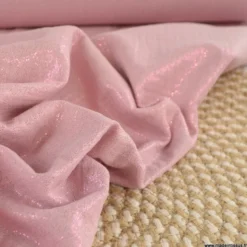 Double gaze de coton irisé Lurex fond Rose -OEKO TEX