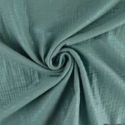 Double gaze de coton irisé Lurex fond Vert céladon -OEKO TEX