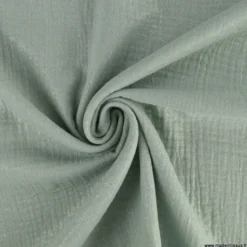 Double gaze de coton irisé Lurex fond Vert Tilleul -OEKO TEX