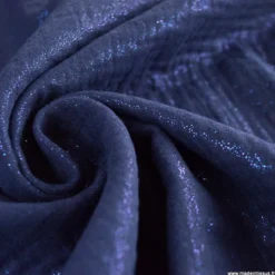 Double gaze de coton irisé Lurex fond Bleu Marine -OEKO TEX