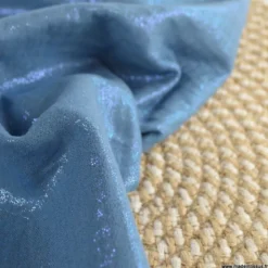 Double gaze de coton irisé Lurex fond Bleu indigo -OEKO TEX