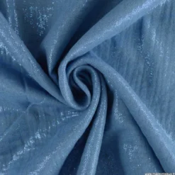 Double gaze de coton irisé Lurex fond Bleu indigo -OEKO TEX