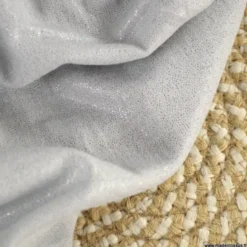 Double gaze de coton irisé Lurex fond Gris clair -OEKO TEX