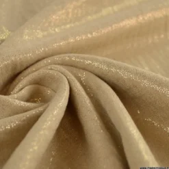 Double gaze de coton irisé Lurex fond Beige -OEKO TEX