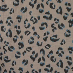 Double gaze Fauve motif léopard Taupe - OEKO TEX