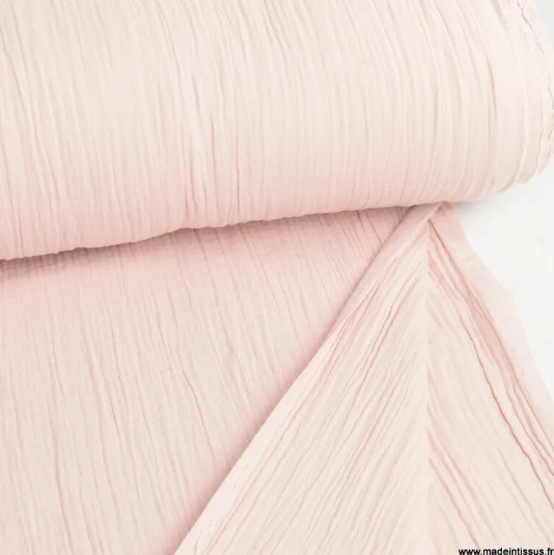 Double gaze grande largeur coloris Pétale (280cm) - OEKO TEX