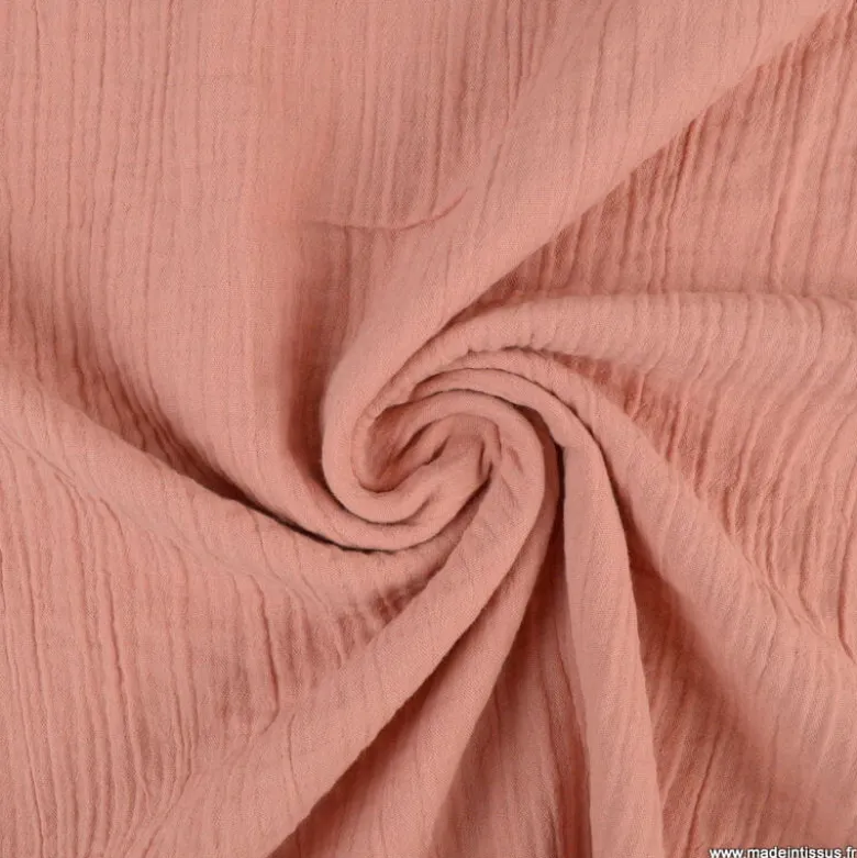 Double gaze grande largeur coloris Marsala (280cm) - OEKO TEX