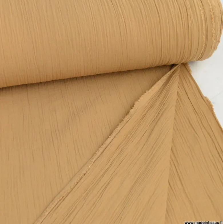 Double gaze grande largeur coloris Camel (280cm) - OEKO TEX