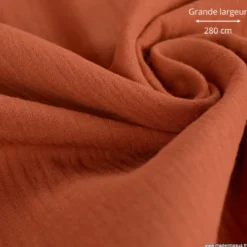 Double gaze grande largeur coloris Terracotta (280cm) - OEKO TEX