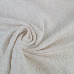 Double gaze Graou imprimé léopard Nude fond blanc cassé