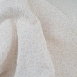 Double gaze Graou imprimé léopard Nude fond blanc cassé
