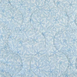 Double gaze matelassée motif fleur d'inspi Indienne Bleu