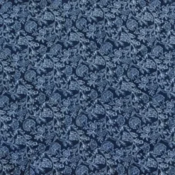 Double gaze matelassée motif fleur d'inspi Indienne Bleu