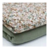Double gaze motifs fleurs Cacao et vert