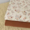 Double gaze Namra motif fleurs terracotta fond Ecru - OEKO TEX