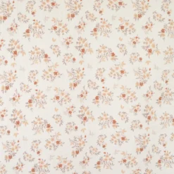 Double gaze Namra motif fleurs terracotta fond Ecru - OEKO TEX