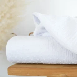 Double gaze plumetis Blanc - OEKO TEX