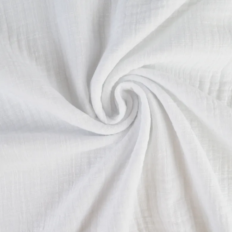 Double gaze Slub effet lin coloris Blanc - OEKO TEX