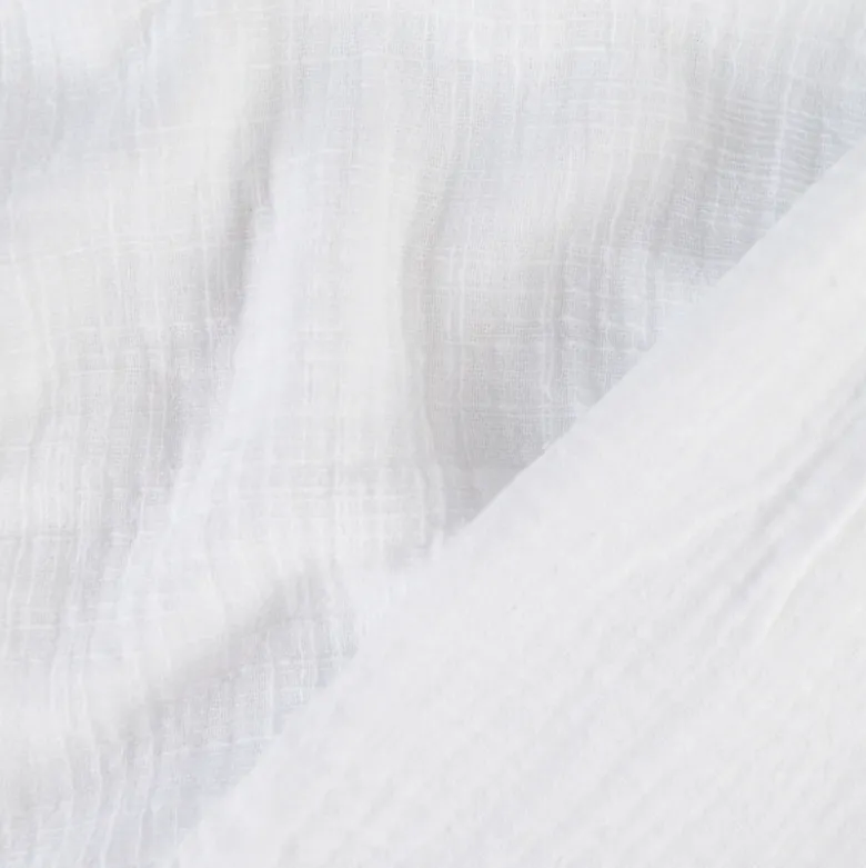 Double gaze Slub effet lin coloris Blanc - OEKO TEX