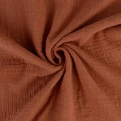 Double gaze Slub effet lin coloris Terracotta - OEKO TEX