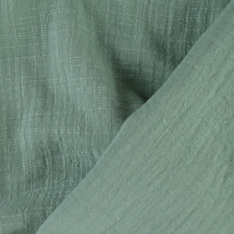 Double gaze Slub effet lin coloris vert céladon - OEKO TEX