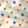 Double gaze Stoun motif étoiles fond écru - OEKO TEX