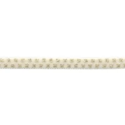 Elastique Lurex blanc cassé à pois or - 10mm - au mètre