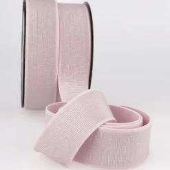 Elastique METAL Souple 40mm coloris Rose et lurex Argent